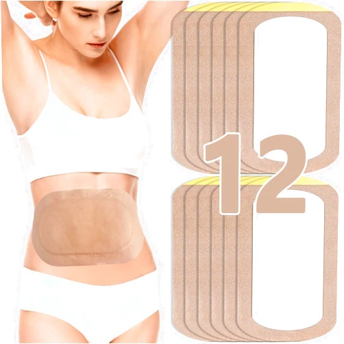 YHOVID 12Pcs Castor Oil Pack Wrap, Organic Cotton Castor Oil Patches Disposable, Self-Adhesive Caster Oil Wrap Pads, Portable Anti Leakage No Wash Caster Oil Packs Kit (Patented Product)