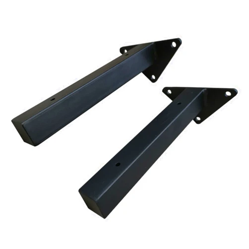 XIAODANKE Black Shelf Bracket Square Tube Shelf Brackets 2 Pieces Heavy Duty Supports Industrial Shelf Supports Wall Console Metal Shelf Brackets for Kitchen, Bookshelf, Shop, Office (150 mm/5.9 inches)