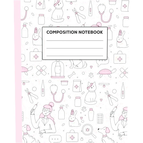 By Creative Tammy (Author) Pink Composition Notebook College Ruled: Veterinarian graduation gift, Veterinarian, Vet Tech notebook, Vet school graduation, Vet Graduates, Vet Student Gift - Animals and Vet Pattern