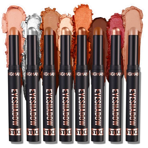 BestLand 8 Pcs Cream Eyeshadow Stick, Highlighter Makeup Stick Set Long-Lasting Waterproof, Crease-proof, Blendable Eye Shadow Applicator Sticks Eyeliner Pen Eye Makeup (Color Set A)