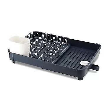 Joseph Joseph 85040 Extend Expandable Dish Drying Rack and Drainboard Set Foldaway Integrated Spout Drainer Removable Steel Rack and Cutlery Holder, Gray Gray - Plastic