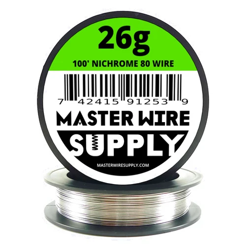Master Wire Supply Nichrome 80 - 100' - 26 Gauge Wire - 100ft - 0.4mm - 0.016in - Made in USA - Master Wire Supply