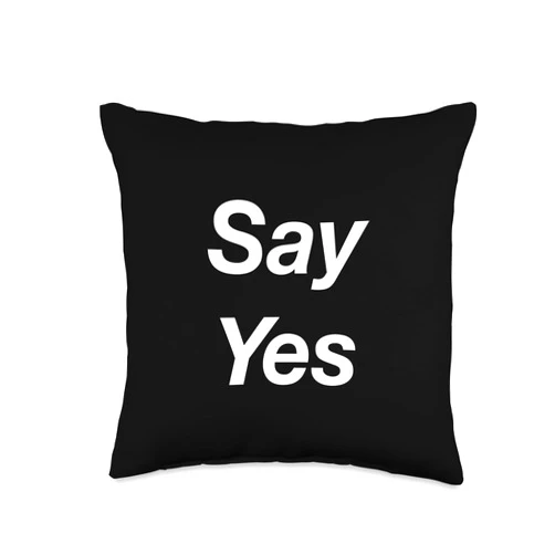 Say Yes Throw Pillow, 16x16, Multicolor