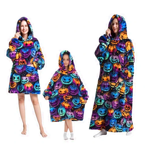 PaWuKi Wearable Blanket Hoodie, Oversized Sherpa Hooded Blanket Sweatshirt with Pocket, Super Warm and Cozy Hoodie Blanket
