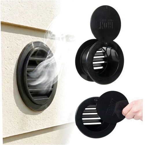 Iron Forge Tools Garage Door Vent Kit - 4 in. Exhaust Port for Car Ventilation Hose Through The Wall, Durable ABS Pipe, Easy No-Screw Installation & Removable Outer Vents for Water Deflection