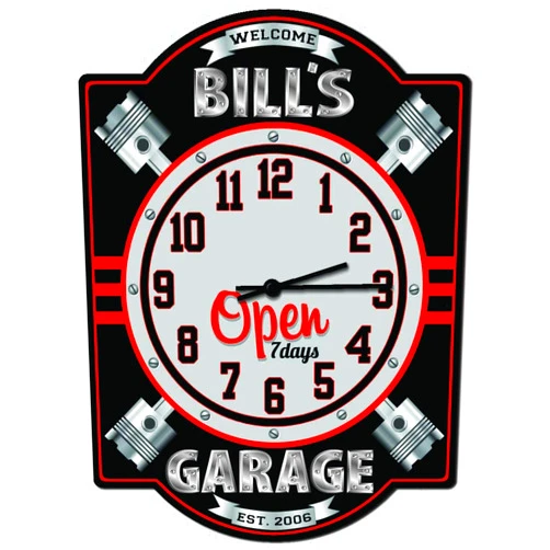 Redeye Laserworks Garage Piston/Repair Shop Wall Clock, Mechanic Wall Clock, Workshop Wall Clock