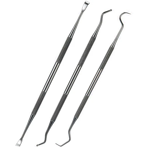 Hotop 3 Pieces Dog Dental Tooth Scaler and Scraper Stainless Double Headed Tarter Remover Scraper Pet Teeth Cleaning Tools for Dog and Cat (Black), 3 Piece Set
