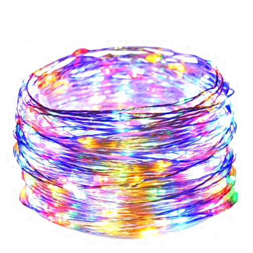 XCRCFUN 33FT 100 LED Silver Wire String Lights Fairy String Lights Battery Operated LED String Lights for Christmas Wedding Party Home Holiday Decoration (Multicolor)