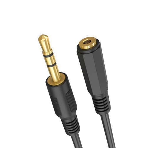 Cmple - Headphone Extension Cable 6 Inches 3.5mm AUX Extension Cord Male to Female Stereo Audio Adapter Cable, 1/8 TRS Aux Extender Cable - Black