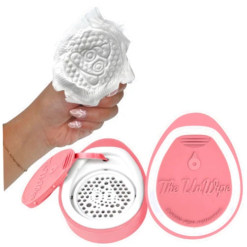 The UnWipe – Textured, Portable, Septic-Safe Tush Cleaning Instead of Flushable or Baby Wipes, Pink