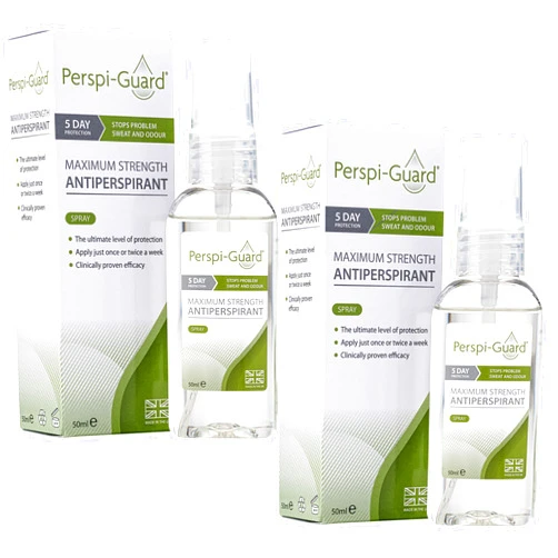 Perspi Guard Perspi-Guard maximum strength antiperspirant spray 50 millilitres twin pack