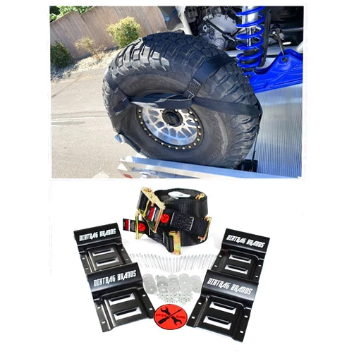 Dirtbag Brands UTV Ratcheting Tire Bonnet with Wheel Chock Etrack System for 28