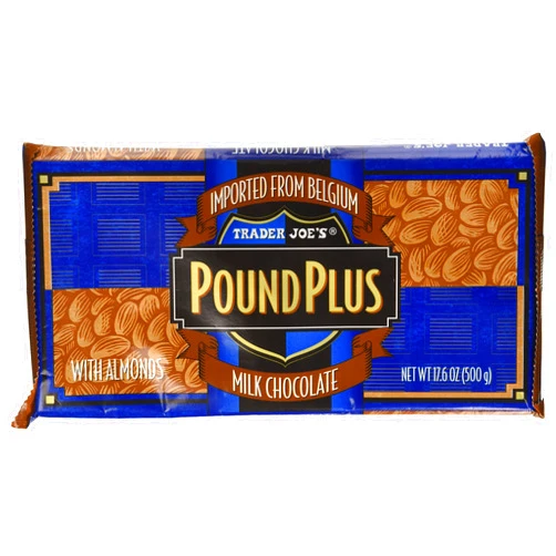 Trader Joes Pound Plus Milk Chocolate with Almonds 17.6 oz.