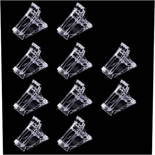 DRDS 10Pcs Nail Tips Clip for Quick Building Polygel nail forms Nail clips for polygel Finger Nail Extension UV LED Builder Clamps Manicure Nail Art Tool