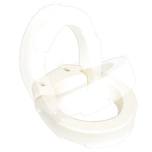 Essential Medical Supply Hinged Toilet Seat Riser for Elongated Toilets - 19 x 14 x 3.5 Inches, Easy to Install Under Existing Toilet Seat to Raise 3.5 Inches Plus a Hinge for Easy Cleaning