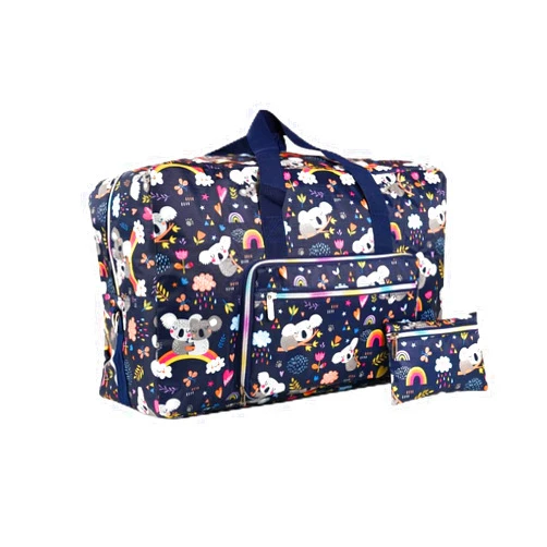 GAENMESN Foldable Travel Duffel Bags for Women - Floral Weekender Overnight Carry-On Shoulder Strap Durable Lightweight Bag