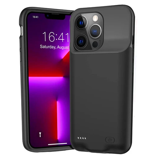 MAXBEAR Battery Case for iPhone 13 Pro, 7000mAh Slim Portable Protective Charging Case Compatible with iPhone 13 Pro (6.1 inch) Rechargeable Battery Pack Charger Case (Black)