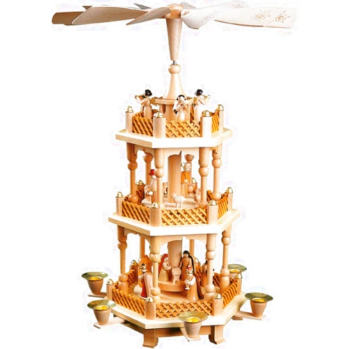 Alexander Taron Importer 16721 Richard Glaesser Pyramid-3 Tiers-Nativity Scene. Wise Men, Shepherds and Angels-17.25