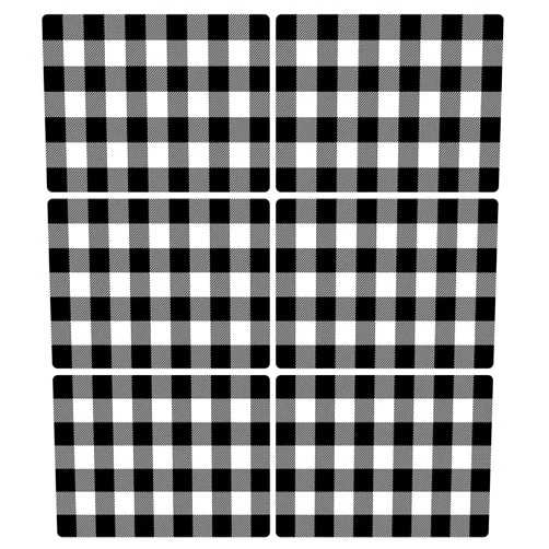 OBUSATT Black and White Plastic Placemats Set of 6 Check Plaid Table Mats Black Buffalo Plaid Place Mats Wipe Clean Washable Table Placemats for Indoor Outdoor Heat Resistant Kitchen Dining Table