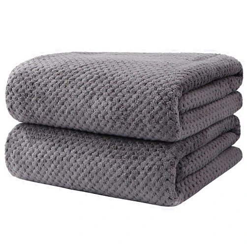 HOMEXCEL Bath Towel Set Pack of 2, (27 x 54 Inches) Microfiber Ultra Soft Highly Absorbent Bath Towel, Lightweight and Quick Drying Towels for Body, Sport, Yoga, SPA, Fitness, Grey