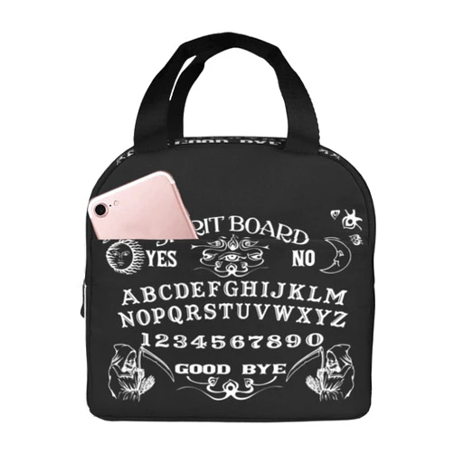 Larklitz Vintage Skeleton Magic Ouija Spirit Board Black Reusable Insulated Lunch Bag For Women Men Waterproof Tote Lunch Box Thermal Cooler Lunch Tote Bag For Work Office Travel Picnic