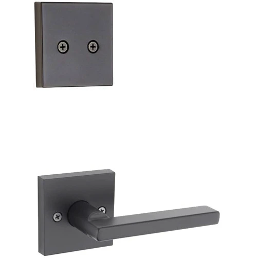 Kwikset 973HFLSQTV1 Halifax Lever Non-Turning Dummy Interior Pack with Square Rose for Handlesets - Matte Black