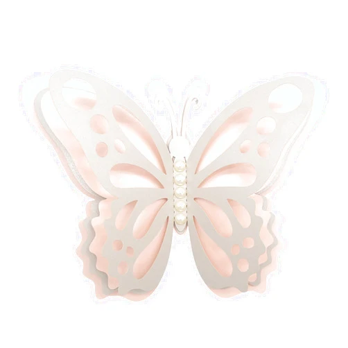 Loyilat Wall Stickers Decor DIY Paste Decoration Three Dimensionals Four Layer Color Hollow Pearl Paper Pearl Simulation Butterfly Wedding Festival Decoration Large Wall Stickers (A, One Size)