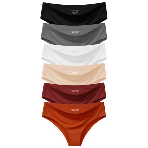 AIVEITE Women's Seamless Underwear No Show Bikini Panties Cheeky Low Rise Breathable Silky Invisible Briefs 6 Pack
