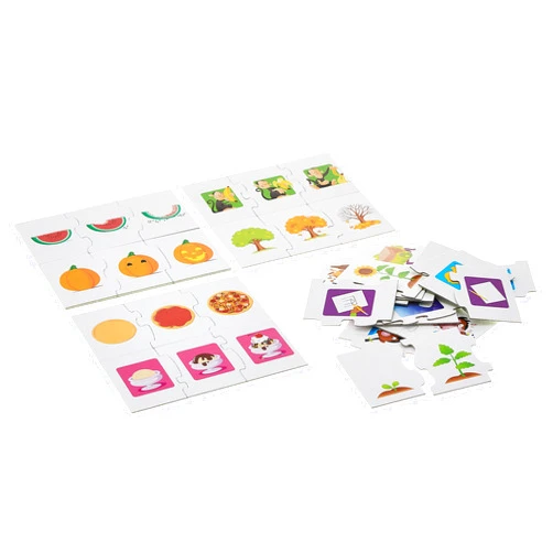 Trend Enterprises: Fun-to-Know Puzzles: What Comes Next? Learn Sequencing in Pictures & Words, 15 Three-Piece Two-Sided Puzzles, Self-Checking, 30 Puzzles Total, for Ages 4 and Up