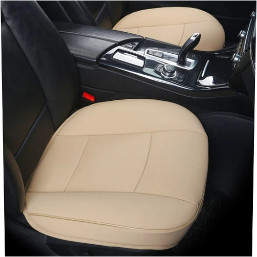 EDEALYN Ultra-Luxury PU Leather Car Seat Protection Cover Car Seat Cover for Most Four-Door Sedan&SUV,Single Seat Cover Without Backrest 1PCS (W 20.8× D 21× T 0.2inch) (3D-Beige)