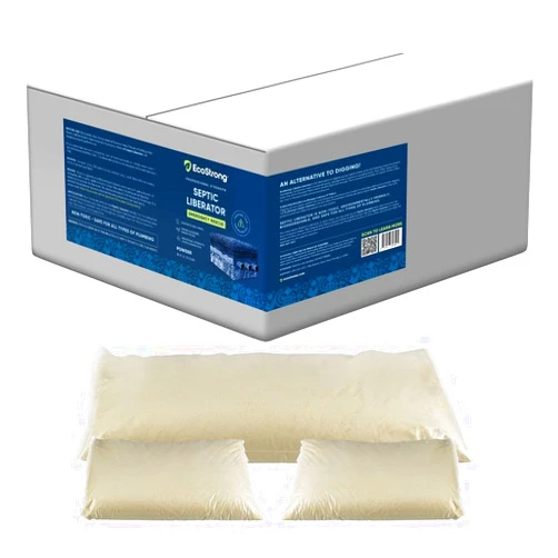 Eco Strong EcoStrong Septic Tank Shock Treatment | Bio Enzyme Septic Safe |Clears Leach & Drain Fields, Dissolves Organic Solids, Grease, Hair - Drain Deodorizer | Contains 3 Dissolvable Packs