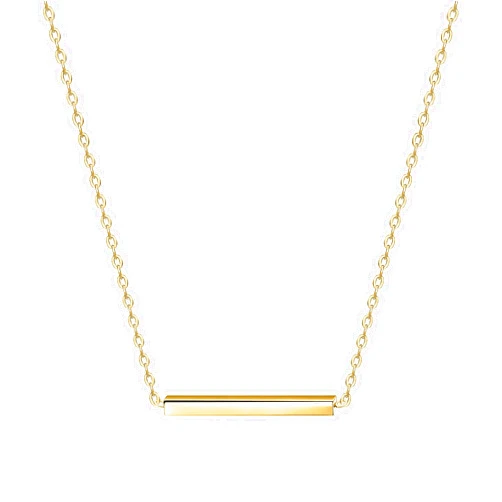 KristLand Women Bar Necklace Dainty 18K Gold Plated Simple Design Solid Circle, Heart Choker Chain Silver Necklaces for Women