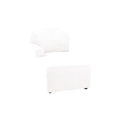 XOOTOO Left/Right Thick L Shape Sofa Chaise Lounge Cover, Stretch Sofa Chaise Protector for Living Room Chaise Slipcover Chaise Lounge Couch Cover Machine Washable (White,Chaise Lounger(Left))