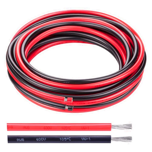 Shirbly 6 AWG Electrical Wire - 20FT Red & 20FT Black Tinned Copper Cable for Car Audio Automotive Trailer Marine, PV Wire for Low Voltage LED Light (6AWG 20FT Red + 20FT Black)