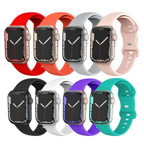 BMBEAR Compatible with Apple Watch Band 44mm 42mm 45mm Soft Silicone Waterproof Sport Wristbands Replacement Strap with Buckle Clasp for iWatch Series SE 7 6 5 4 3 2 10 for Women Men ……
