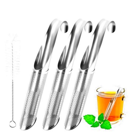 Generic Stainless Steel Tea Diffuser, 2024 Upgrade Tea Artifact Creative Pipe, Stainless Steel Tea Infuser with Hanging Hook Handle, Fine Holes Tea Interval Diffuser for Loose Tea Coffee Seasonings Spices