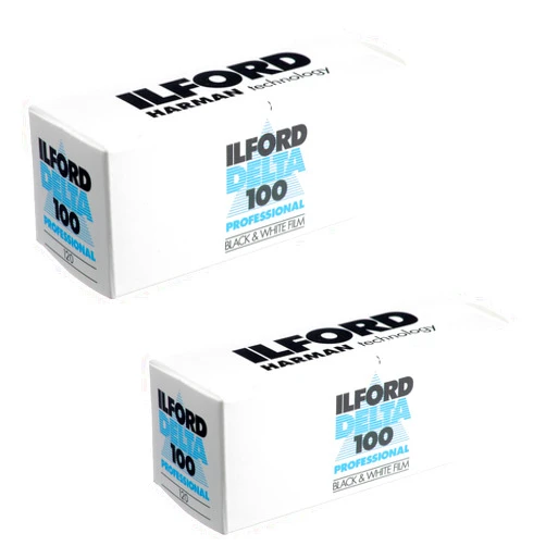Ilford 2 X Ilford 1743399 Delta Pro 100 120 Fine Grain Medium Speed, Black and White Film, ISO 100, 120 Size