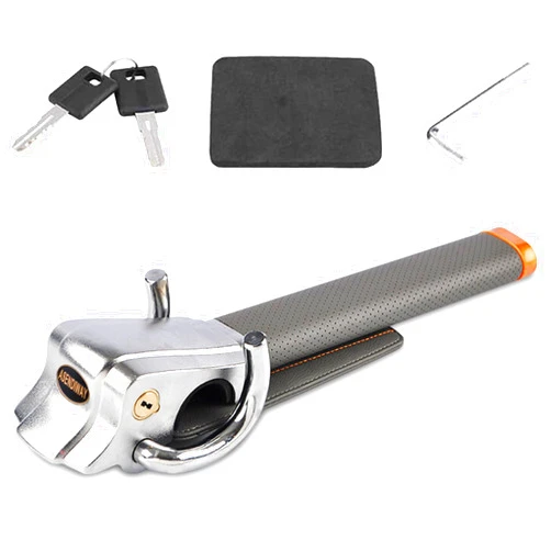 ASENDIWAY Steering Wheel Lock Universal Anti-Theft Device Heavy Duty Security Car Lock for Vehicle Auto Truck SUV Van with 2 Keys Gray