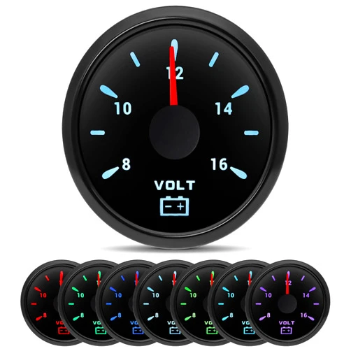 ARTILAURA Voltmeter Gauge 7 Color 2-1/16