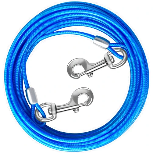 HaiYUAN Dog Tie Out Cable 10/15/20/25/30FT Dog Runner for Yard Steel Wire Dog Cable with Durable Superior Clips Purple Dog Chains for Outside Dog Lead for Large Dogs Up to 165 lbs