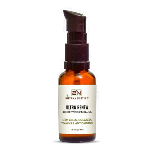 Nirvana Nurture Ultra Renew Anti Aging Face Oil -Reduce Wrinkles, Fine Lines, Boost Skin Firmness, Deep Moisture -With Stem Cells, Collagen, Antioxidants, Vitamins, Sea Buckthorn,Rosehip, Pomegranate