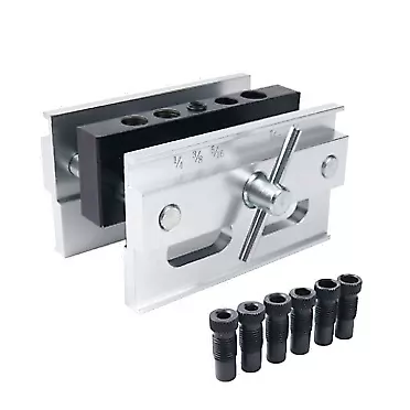 Liadance Drill Jig for Straight Holes Quick Self-Centering Positioning Vertical Positioning Hole Punch Inch Drill Chuck Guide Drilling Woodworking Tools Round Pin Positioner