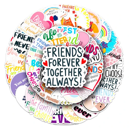 MUYINGZHUO Best Friend Forever Stickers, 50PCs BFF Friendship Vinyl Decals for Laptop, Hydro Flask, Water Bottle Stickers for Kids, Toddlers, Teens, Party Supply Decals as Gifts (Bestfriend)