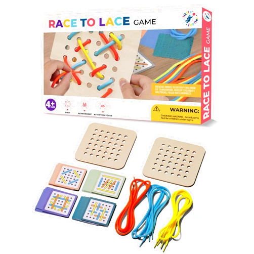 Little Jupiter Race to Lace - The Perfect Travel Games for Kids and Adults - Solo or 2+ Players - Great Car Games, Airplane Games, Family & Kids Games for 4+ Years & Up - Road Trip Games - Kids Travel Activities
