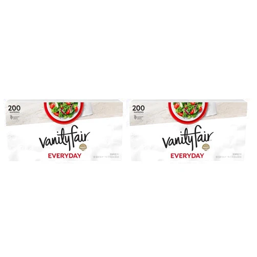 Vanity Fair Everyday Napkins, 200 Count (Pack of 2) (Packaging Design May Vary)