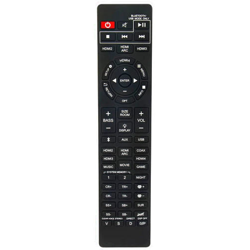 ZdalaMit Replace Remote Applicable for Nakamichi Soundbar 7.1/9.2/7.2 DTS:X Shockwafe SSE Series, Shockwafe Ultra 9.2 SSE, Shockwafe Ultra 9.2.4 Channel 1000W Dolby Atmos/DTS:X, Shockwafe Elite 7.2 SSE 800W