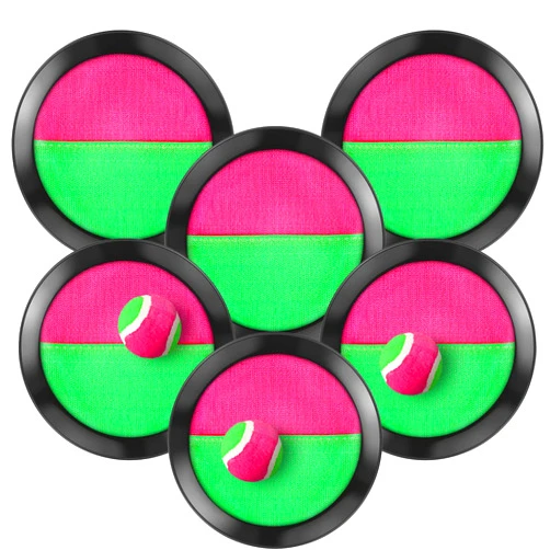 TOODOO Toss and Catch Balls Game, 3 Set Paddle Toss and Catch Ball, 6 Paddles and 3 Balls, Suitable for Sports, Beach, Gifts, Event and Game Prizes, Party Favor and Supplies (Black, 6.1 Inch)