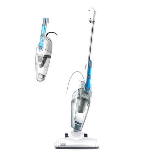 BLACK+DECKER Black & Decker Stick Vacuum Cleaner Powerful Suction 3-in-1 Small Handheld Vac with Filter for Hard Floor Lightweight Upright Home Pet Hair, BDST1609, White with Aqua Blue