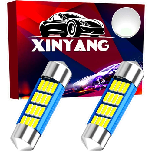 XINYANG 2PCS 6418 LED Car Bulb 1.42in 36mm Festoon LED Light Bulb Super Bright 16-SMD 4014 Chipsets, 6413 C5W 6461 6423 Canbus No Error LED Lamp for Car Interior Map Dome License Plate Lights 6500K White
