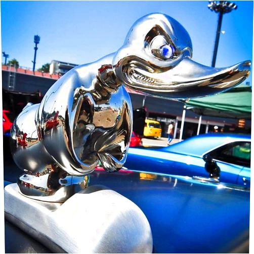 WIPEO 3D Chromed Duck Hood Ornament, Wall Art Painting, Indoor Hood Ornament Decor